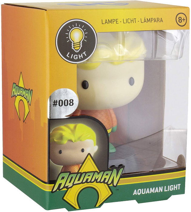 Paladone Lampe Icon DC Comics Aquaman 10cm Avec éclairage LED Pile AAA