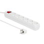 MicroConnect Bloc multiprise électrique 6 prises Schuko avec interrupteur et sécurité enfants, Câble 1.8 mètres, Blanc