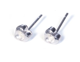 Innspiro Pendiente métallique avec cœur argenté pour Xilion 3mm, 10 pièces
