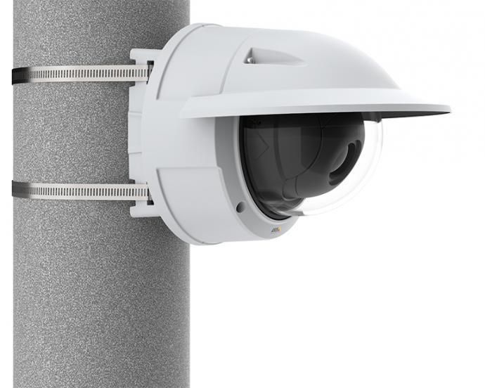 Axis T91B47 - Support de poteau universel 50-150 mm avec sangles inox SS316L, pour caméra fixe intérieur/extérieur, résistant vandalisme IK10 et corrosion NEMA 4X