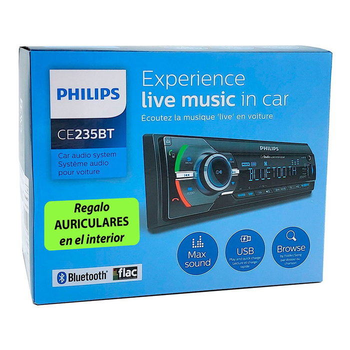 Philips Autoradio ce235bt avec Bluetooth et écran LED bleu