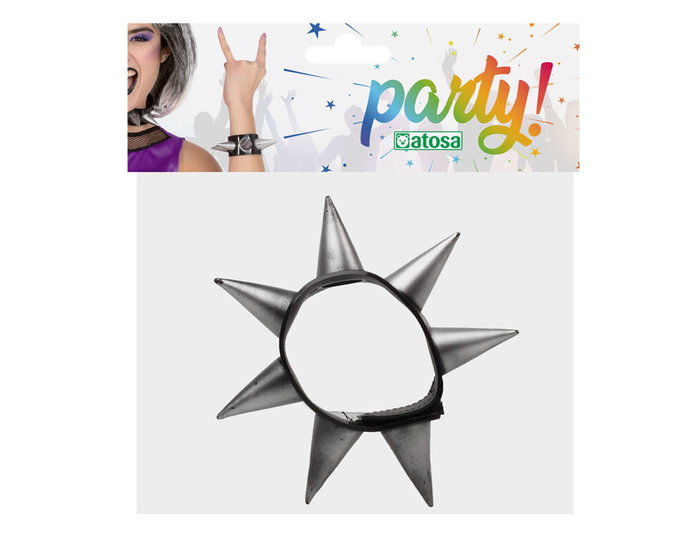 Pulsera Punk - Bracelet à pointes argenté noir pour adultes Pulsera Punk - Bracelet à pointes argenté noir pour adultes