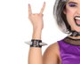 Pulsera Punk - Bracelet à pointes argenté noir pour adultes