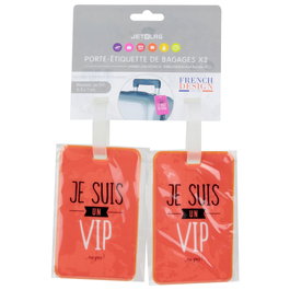 Jet Lag Lot de 2 porte-étiquettes de valise en PVC assortis