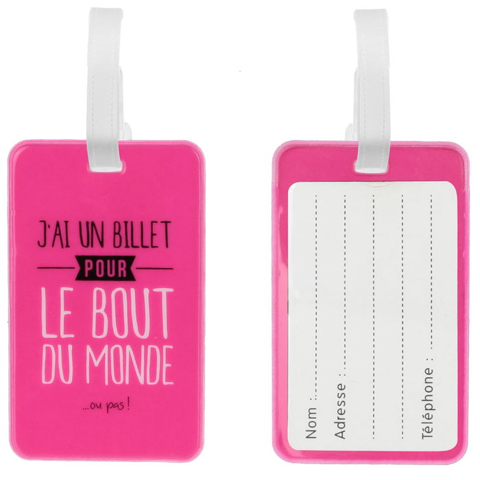 Jet Lag Lot de 2 porte-étiquettes de valise en PVC assortis
