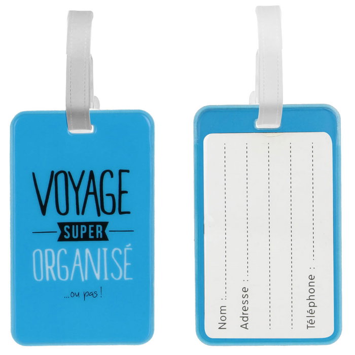 Jet Lag Lot de 2 porte-étiquettes de valise en PVC assortis