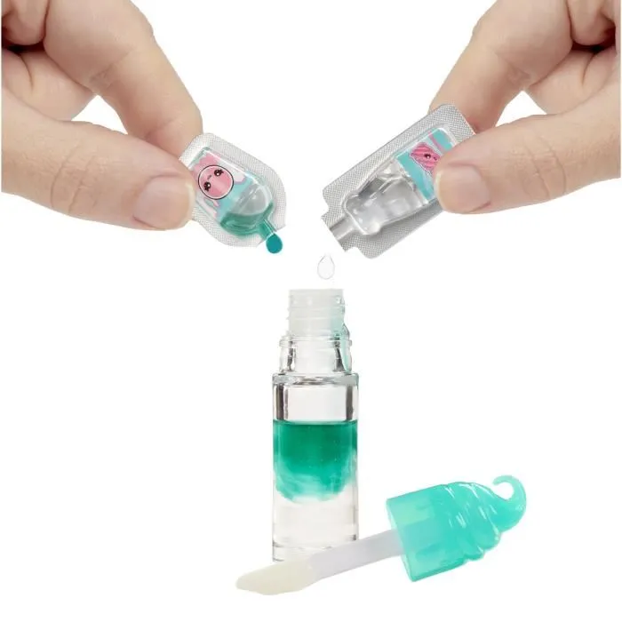 Yummiland Kit Création de Gloss Pailleté et Parfumé - Poupée Susie Saveur Réglisse - Inclus Parfum et Paillettes Magiques - Enfant 4 ans et plus