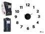 Giftdecor Horloge Autocollante 35 cm Chiffres Brillants Noir Plastique EVA PET PP (Set de 12)