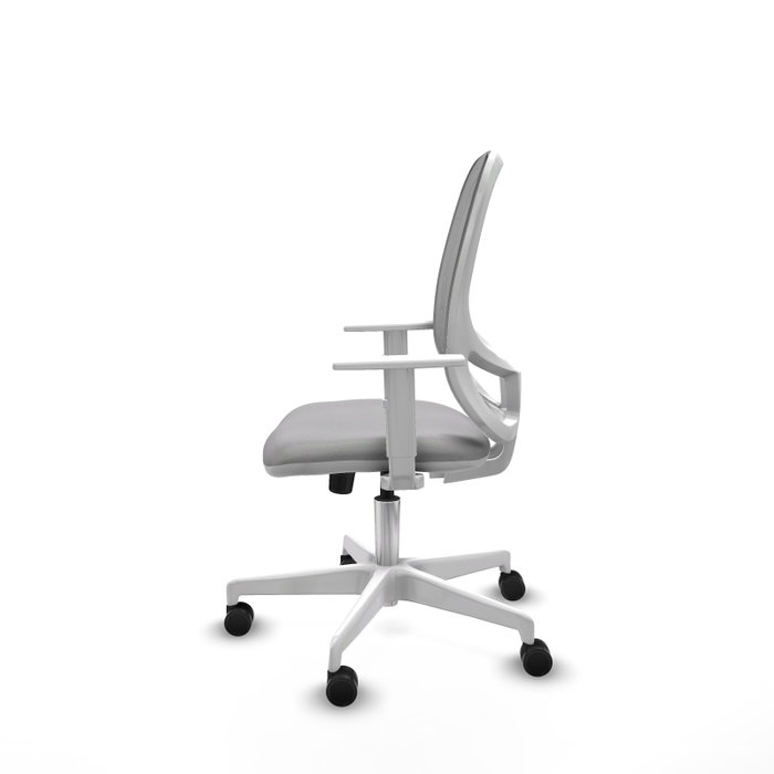 Chaise Cilanco Synchro 3 positions tissu Gris clair Maille Gris Structure polyamide blanc Accoudoirs blancs Sans appui-tête Roulettes 65mm nylon Chaise Cilanco Synchro 3 positions tissu Gris clair Maille Gris Structure polyamide blanc Accoudoirs blancs Sans appui-tête Roulettes 65mm nylon