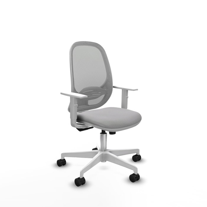 Chaise Cilanco Synchro 3 positions tissu Gris clair Maille Gris Structure polyamide blanc Accoudoirs blancs Sans appui-tête Roulettes 65mm nylon Chaise Cilanco Synchro 3 positions tissu Gris clair Maille Gris Structure polyamide blanc Accoudoirs blancs Sans appui-tête Roulettes 65mm nylon