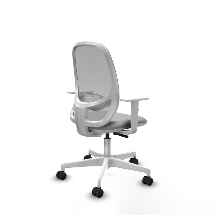 Chaise Cilanco Synchro 3 positions tissu Gris clair Maille Gris Structure polyamide blanc Accoudoirs blancs Sans appui-tête Roulettes 65mm nylon Chaise Cilanco Synchro 3 positions tissu Gris clair Maille Gris Structure polyamide blanc Accoudoirs blancs Sans appui-tête Roulettes 65mm nylon