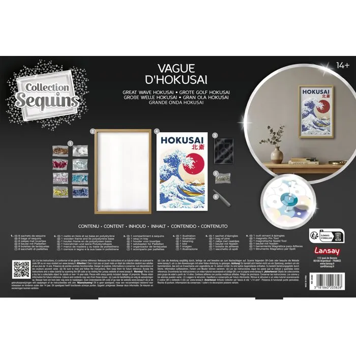 Lansay Jeu créatif Collection Sequins La Grande Vague Hokusai