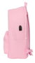Safta Sac à dos double pour ordinateur portable 15,6 pouces avec port USB de chargement, motif Real Madrid, fille, rose, 31 x 44 x 18 cm