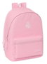 Safta Sac à dos double pour ordinateur portable 15,6 pouces avec port USB de chargement, motif Real Madrid, fille, rose, 31 x 44 x 18 cm