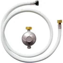 Détendeur Butane Edouard Rousseau M20X150 - Sécurité 1,3 kg/h - Tuyau 1,5 m inclus - Blanc et Bronze - Norme NF EN 12864XP M 88-778