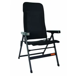 Soplair Major Fauteuil de Camping Noir - Dossier 5 Positions Réglable, Structure Aluminium, Toile 3D Mesh, Support 120 kg