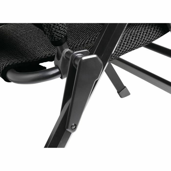 Soplair Major Fauteuil de Camping Noir - Dossier 5 Positions Réglable, Structure Aluminium, Toile 3D Mesh, Support 120 kg