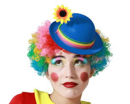 Atosa Sombrero Payaso Circo en feutre bleu pour femme adulte