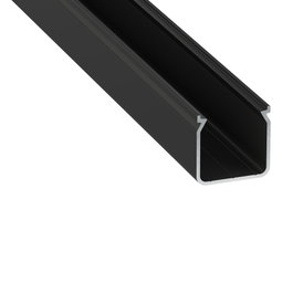 KIMERA-HELSE Profilé Aluminium Anodisé Noir avec Diffuseur Opal et Bouchons, 2,02 m