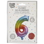 Party Time Globo Chiffre 6 Arc-en-ciel