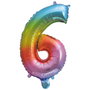 Party Time Globo Chiffre 6 Arc-en-ciel
