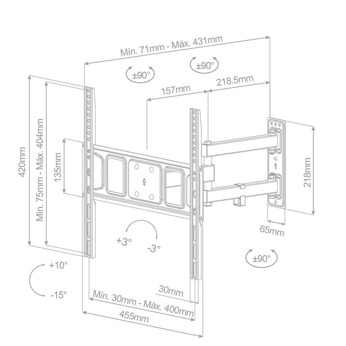Holmios Support TV avec bras 32-55 pouces