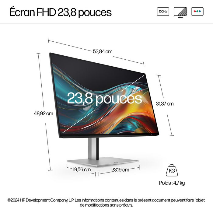HP Série 7 Pro – 724pf, Écran Full HD 23,8 pouces, Argent HP Série 7 Pro – 724pf, Écran Full HD 23,8 pouces, Argent