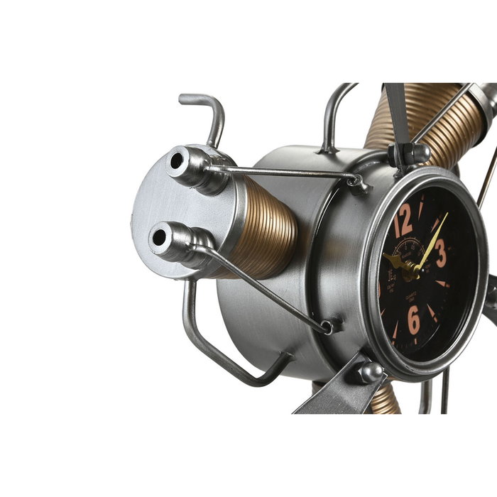 Horloge Murale Home ESPRIT Doré Argenté Métal Hélices Vintage 63 x 12 x 55 cm