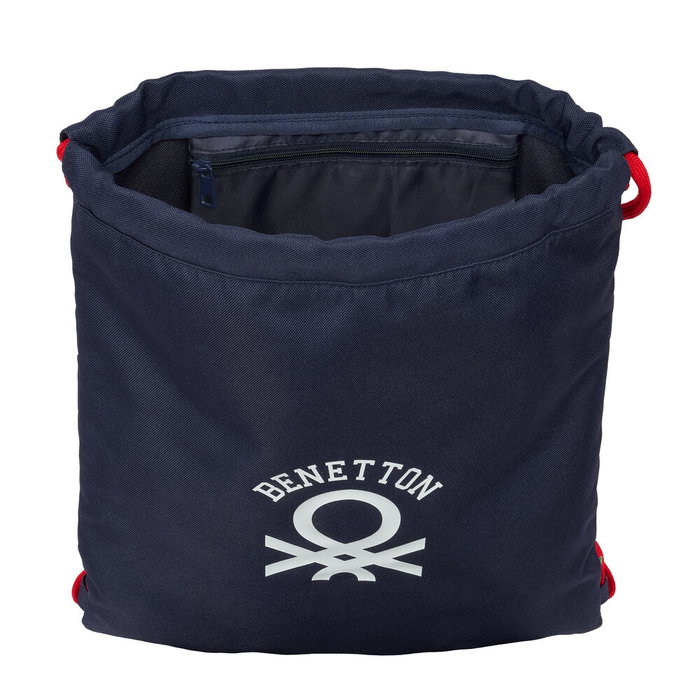Sac à dos serré par des ficelles Benetton Together Blue marine 35 x 40 x 1 cm