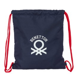 Sac à dos serré par des ficelles Benetton Together Blue marine 35 x 40 x 1 cm