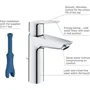 GROHE Mitigeur de lavabo monocommande Quickfix Start 2021 avec tirette, vidage et économie d'eau, finition chromée, taille M