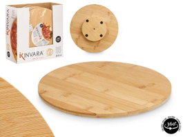 Kinvara Plateau Tournant Rond 30 cm en Bambou et Métal (Set de 12)