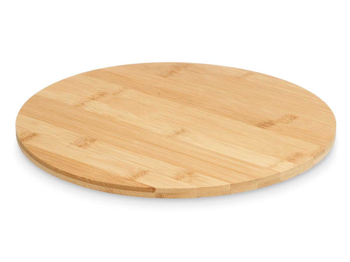 Kinvara Plateau Tournant Rond 30 cm en Bambou et Métal (Set de 12)