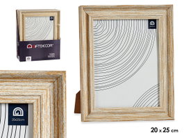 GIFTDECOR Porte-photo Effet Bois et Or 20x25cm