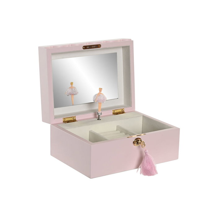 Home ESPRIT Boîte à bijoux Rose Bois Miroir Home ESPRIT Boîte à bijoux Rose Bois Miroir