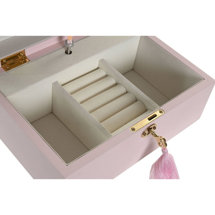 Home ESPRIT Boîte à bijoux Rose Bois Miroir Home ESPRIT Boîte à bijoux Rose Bois Miroir