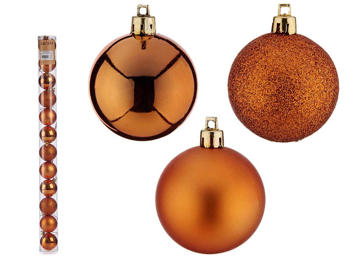 KRIST+ Set de 12 boules de Noël PVC 5cm Orange KRIST+ Set de 12 boules de Noël PVC 5cm Orange