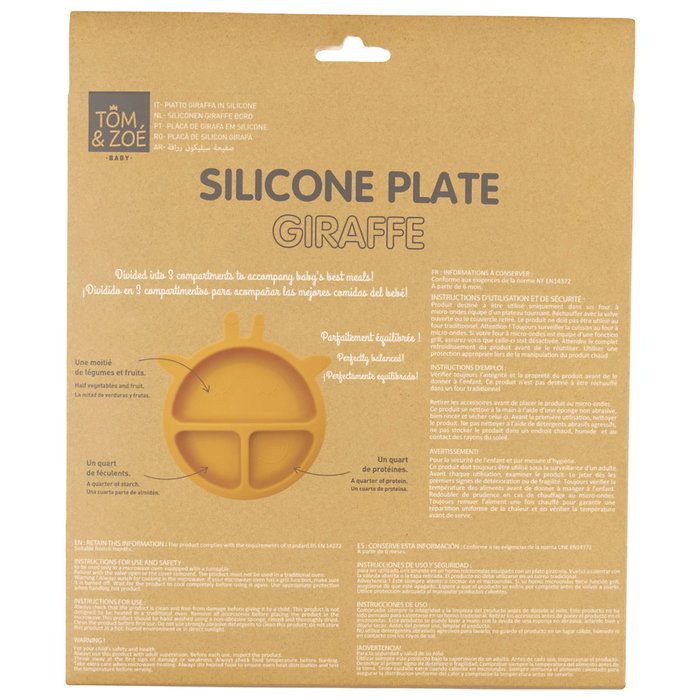Tom et Zoe Plateau Silicone Girafe avec 3 Compartiments