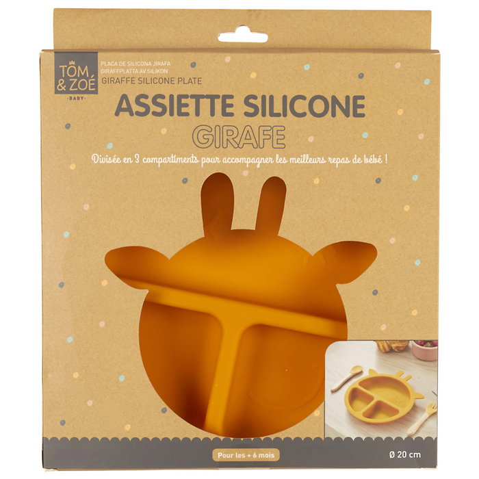 Tom et Zoe Plateau Silicone Girafe avec 3 Compartiments