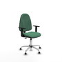 PIQUERAS Y CRESPO Chaise de bureau Algarra, Vert émeraude, Base chromée