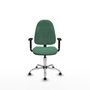 PIQUERAS Y CRESPO Chaise de bureau Algarra, Vert émeraude, Base chromée