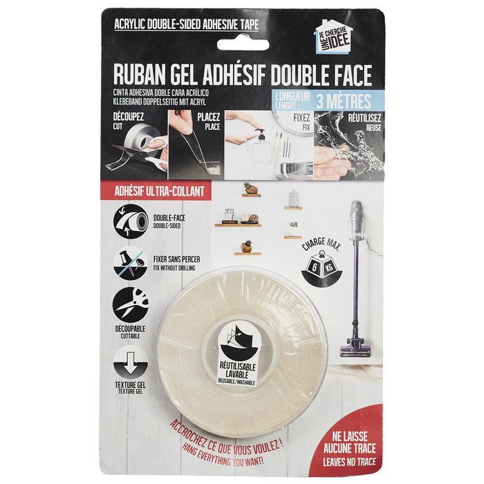 Je cherche une Idee Ruban adhésif double face transparent en acrylique 3 m Je cherche une Idee Ruban adhésif double face transparent en acrylique 3 m