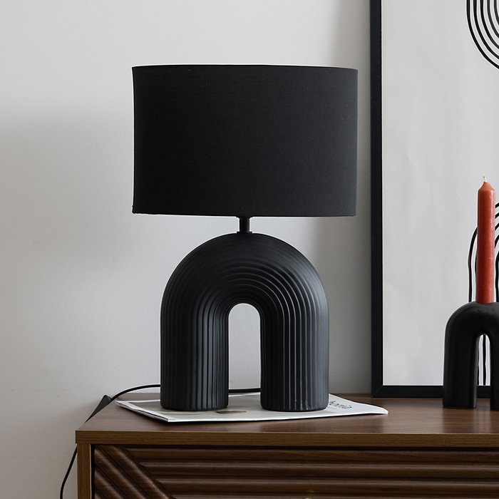 Home Deco Factory Lampe Archi en céramique noire Home Deco Factory Lampe Archi en céramique noire