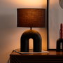 Home Deco Factory Lampe Archi en céramique noire