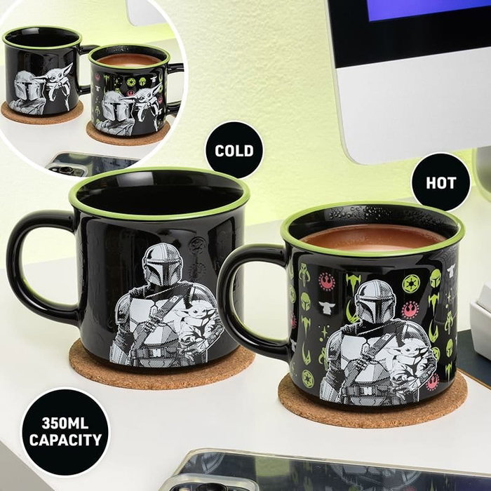 Paladone Products Mug à effet thermique Star Wars: The Mandalorian (Mandalorian et Grogu) đemant