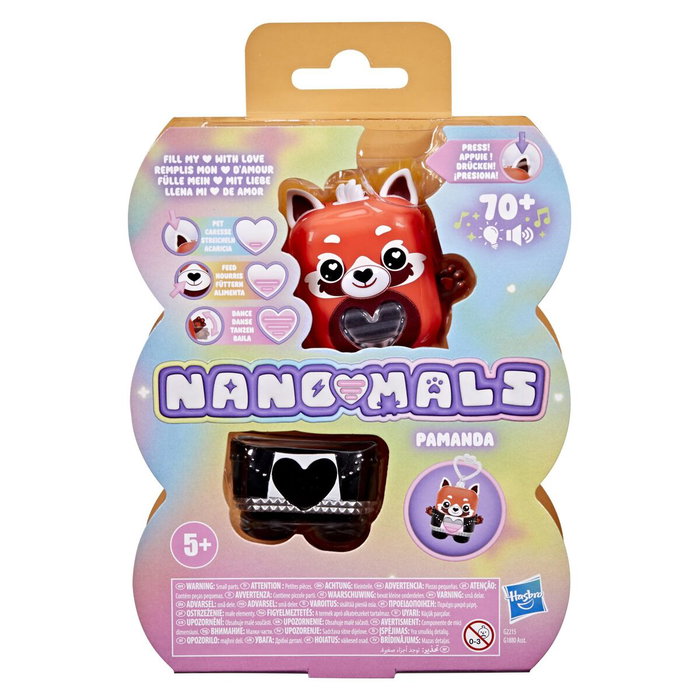 Hasbro Nano-mals Pamanda le panda roux, compagnon électronique