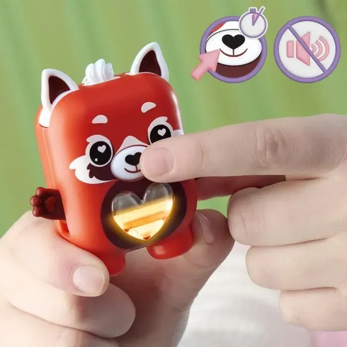Hasbro Nano-mals Pamanda, compagnon électronique panda roux, jouet interactif de poche avec plus de 70 réactions pour enfants dès 5 ans