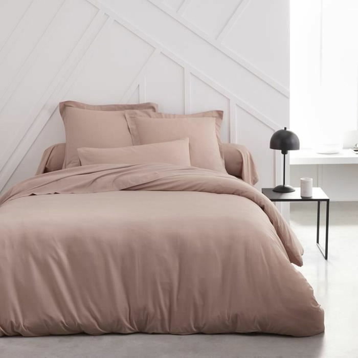 Today Drap housse TODAY Essential 140 x 190 cm Rose des sables