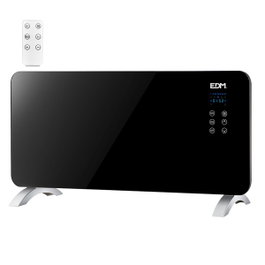 Edm Convecteur avec plaque de verre 2000 W Noir