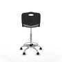 Tabouret Taburete Robledo Pivotant Chlorure de polyvinyle Noir Structure chromée Sans accoudoirs Sans appui-tête Roulettes en nylon 50 mm